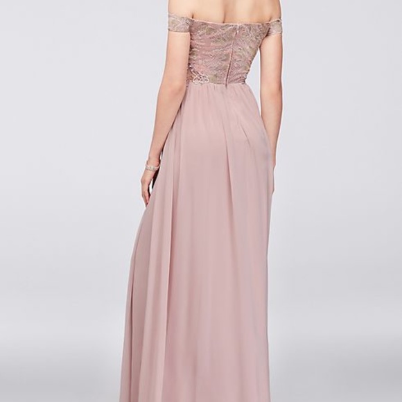 Blush Pink Off The Shoulder Prom Dress/Gown - Picture 3 of 9